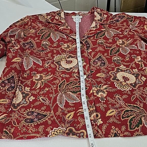 Vintage Women Sz L Paisley Y2K Art to Wear Grunge Pockets Shoulder Pads Jacket - Picture 9 of 12